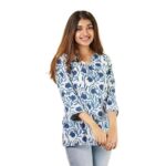 Indian Women's Tunics Tops Cotton Hand Block Printed Short Kurti Kurta Shirt Top for Women