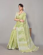 Paisley Embroidered Saree with Tassels - Image 3