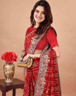 Women Georgette Bandhani Saree - Image 4