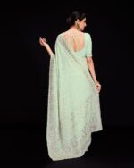 Floral Print Saree with Border - Image 4