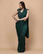 Women Embellished & Embroidered Lycra Saree with Blouse Piece - Image 4