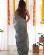 Women Embroidered Semi-Sheer Organza Saree - Image 2