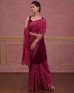 Women Embroidered Saree with Blouse Piece - Image 5
