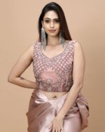 Women Satin Saree with Blouse Piece - Image 2