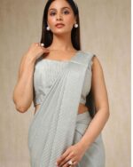 Women Satin Embellished Ready-To-Wear Saree with Beads - Image 2