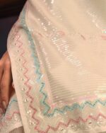 Women Embroidered Saree with Contrast Border - Image 2