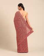 Women Embroidered Saree with Contras Border - Image 2