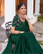 Women Embroidered Saree with Blouse Piece - Image 2